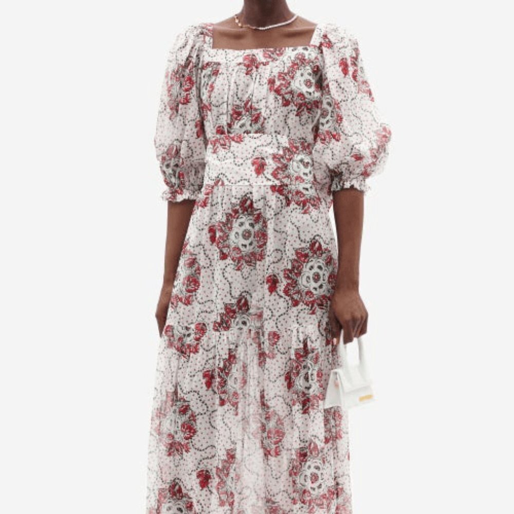 Nwt The Vampire's Wife The Guardian Meadow Rose Print Cotton Poplin Dress Us 8 — image 7 of 8